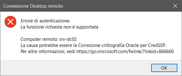 Errore rdp